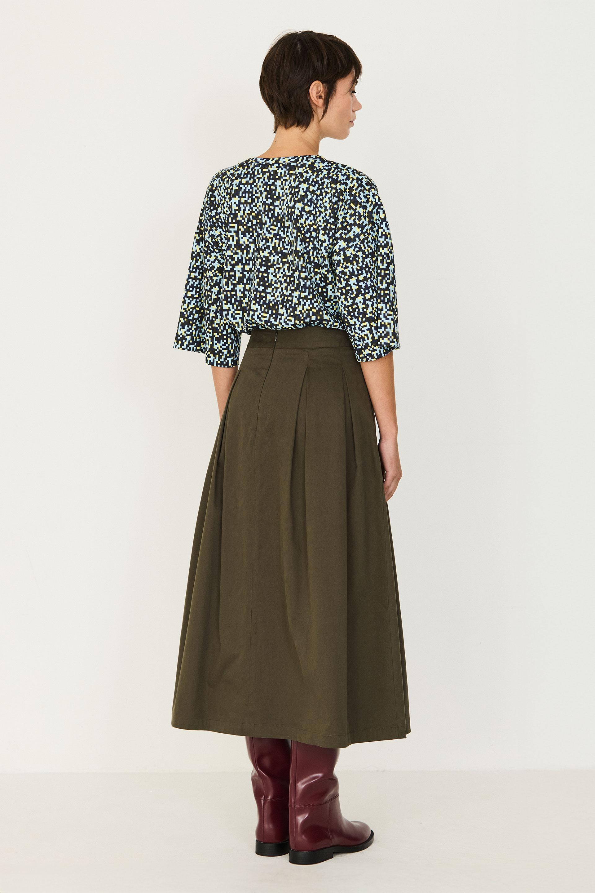 SKFK Eloisa GOTS Skirt Taupe Damen Midi Rock taupe